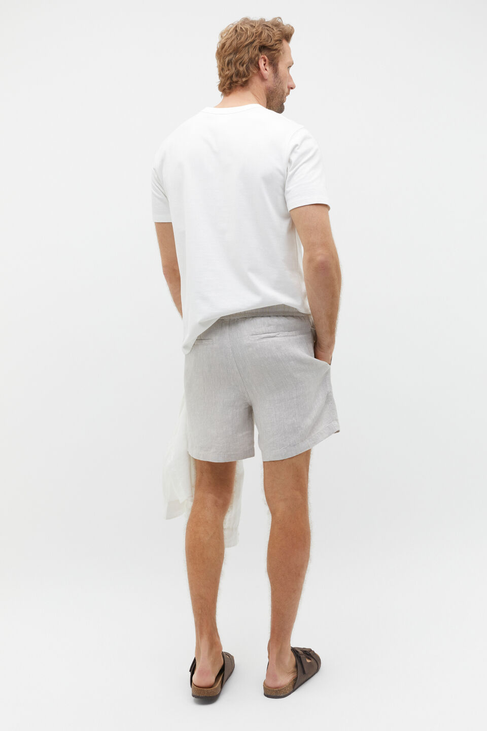 Linen Short  Chalk Crossdye