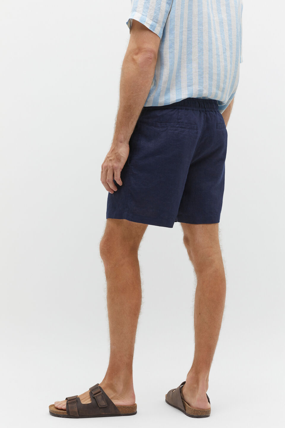 Linen Short  Midnight Blue