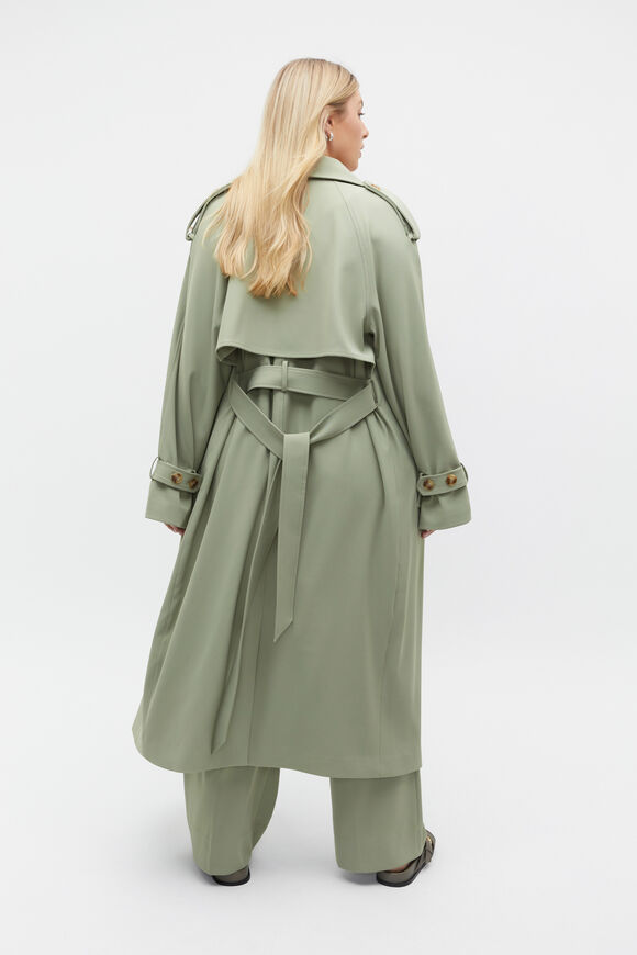Soft Suiting Trench  Pale Olive  hi-res
