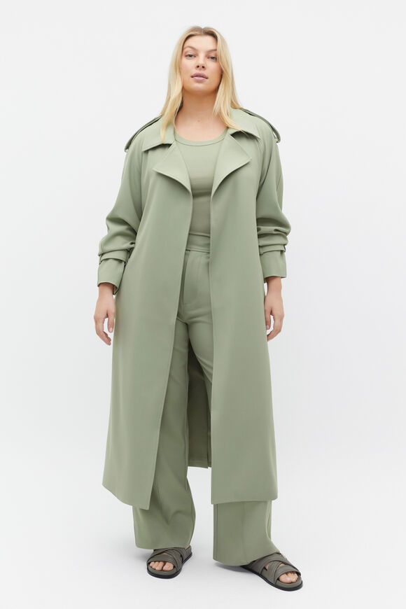 Soft Suiting Trench  Pale Olive  hi-res
