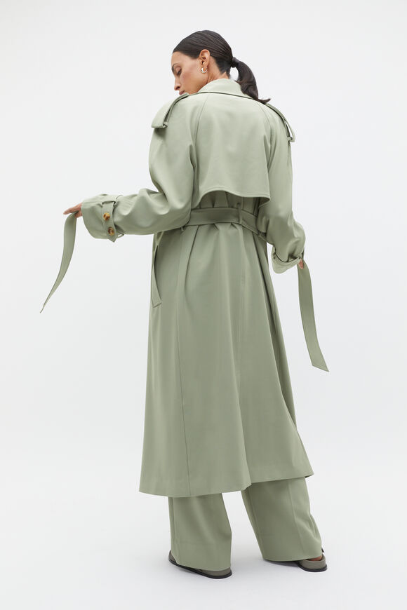 Soft Suiting Trench  Pale Olive  hi-res