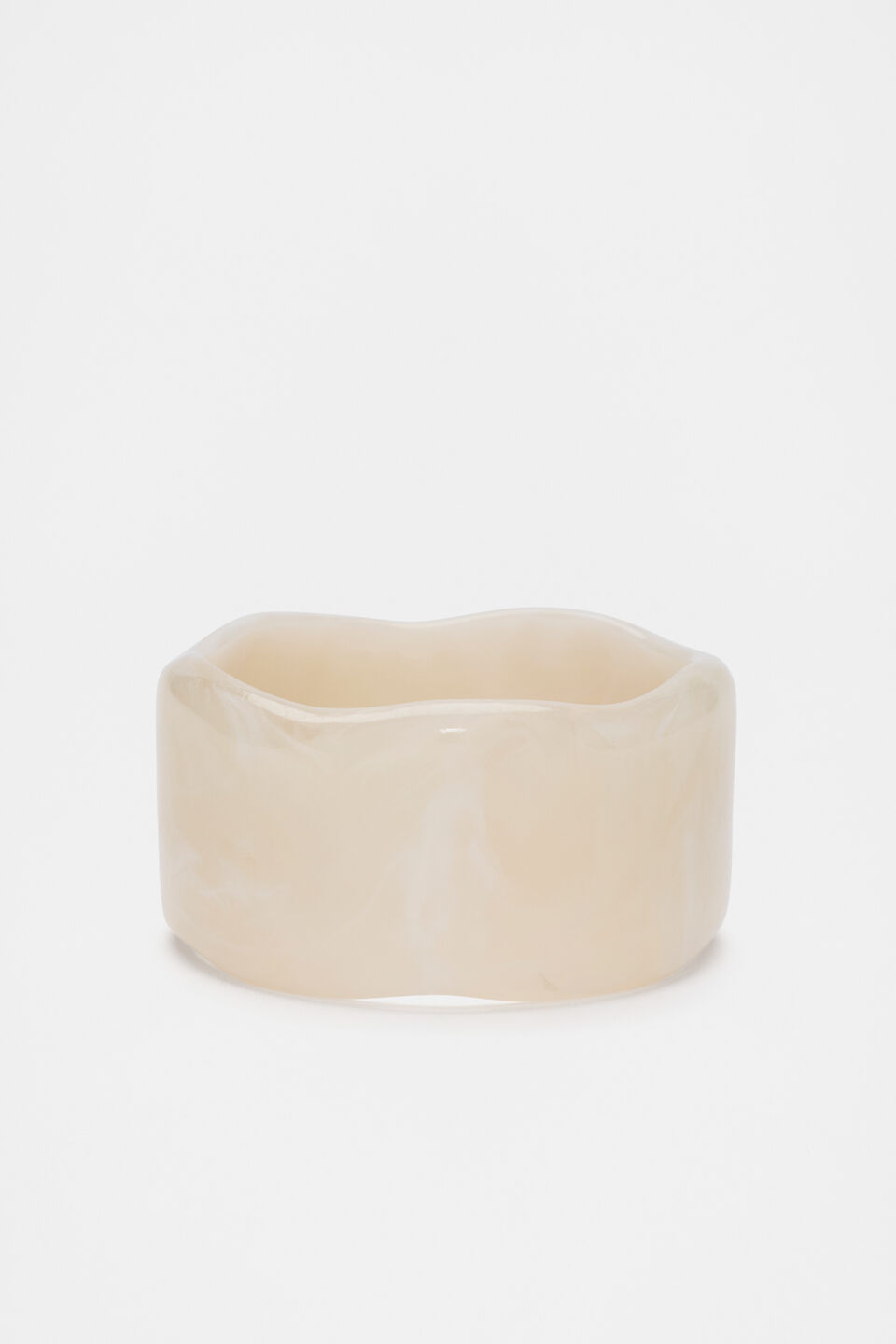 Wide Resin Bangle  Cloud Cream