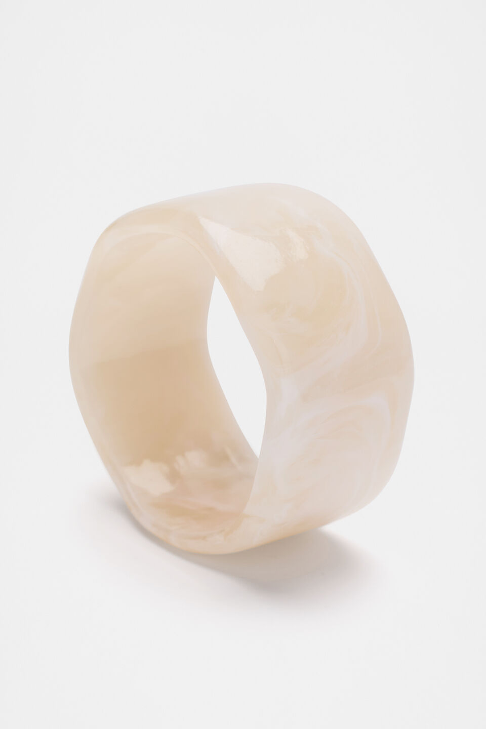 Wide Resin Bangle  Cloud Cream