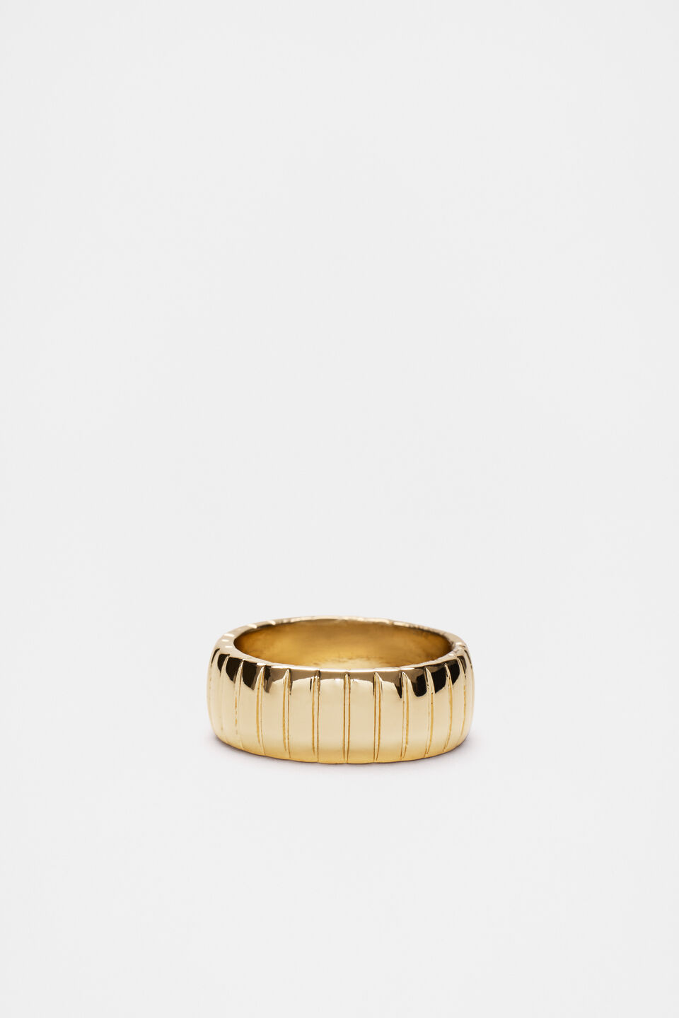 Solid Ribbed Ring  Gold