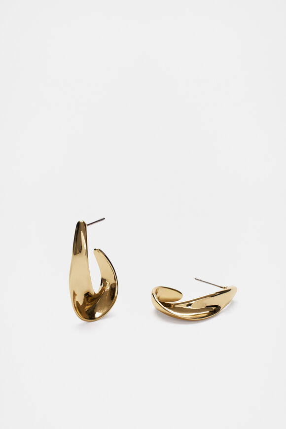 Twist Detail Hoop  Gold  hi-res