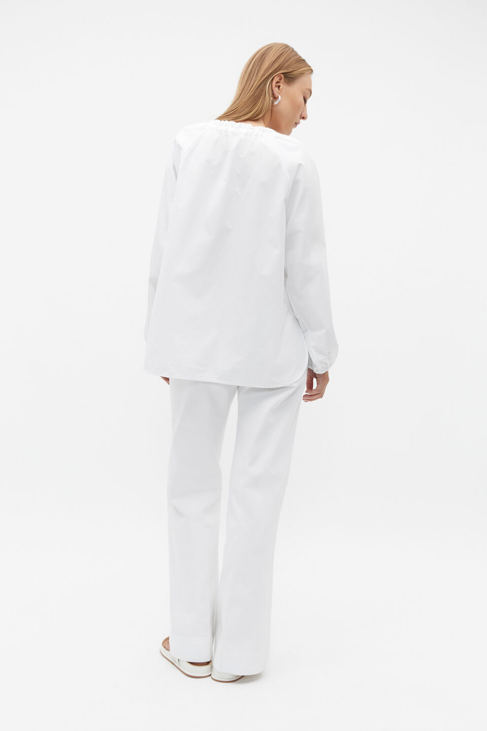 Tie Detail Poplin Blouse  Whisper White