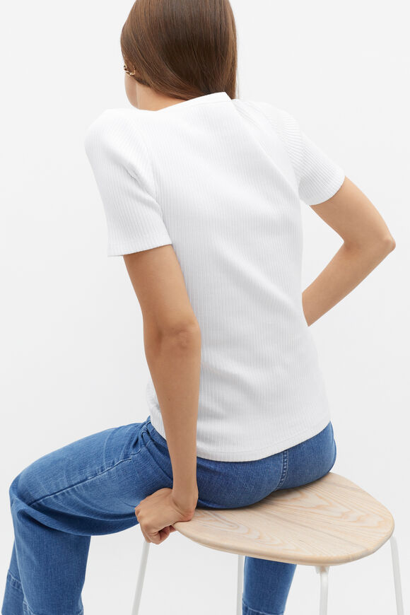 Henley Half Sleeve Top  Whisper White  hi-res