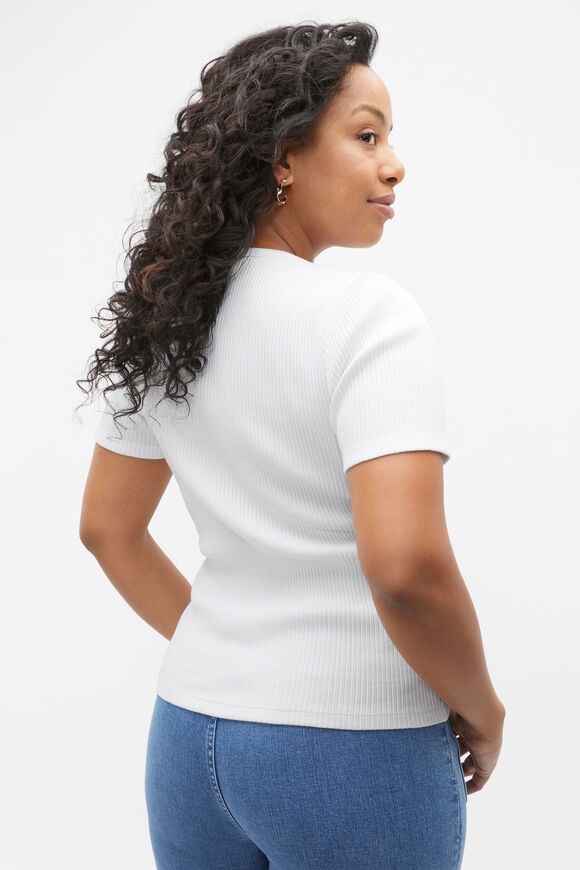 Henley Half Sleeve Top  Whisper White  hi-res