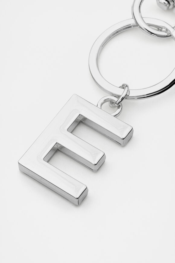 Silver Initials Keyring  E  hi-res