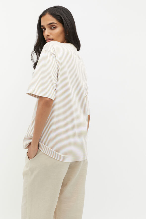 Micro Stripe Tee  Cool Sand Stripe  hi-res