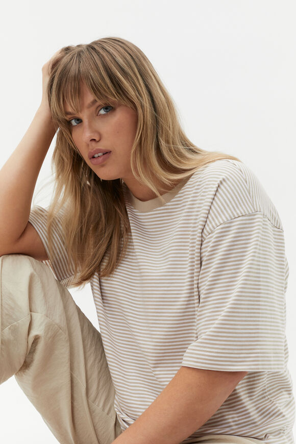 Micro Stripe Tee  Cool Sand Stripe  hi-res
