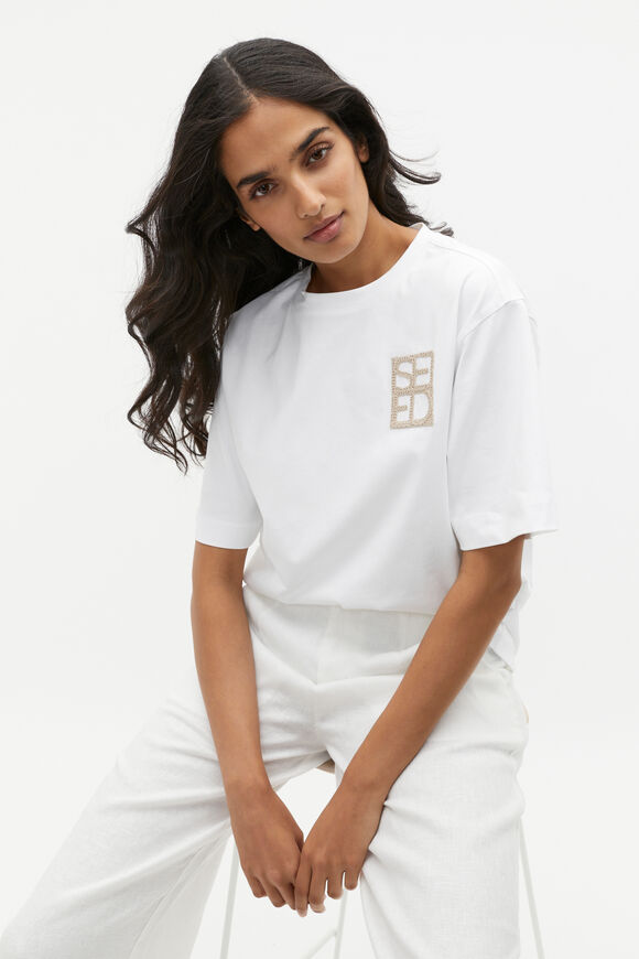 Monogrammed Logo Tee  Whisper White  hi-res