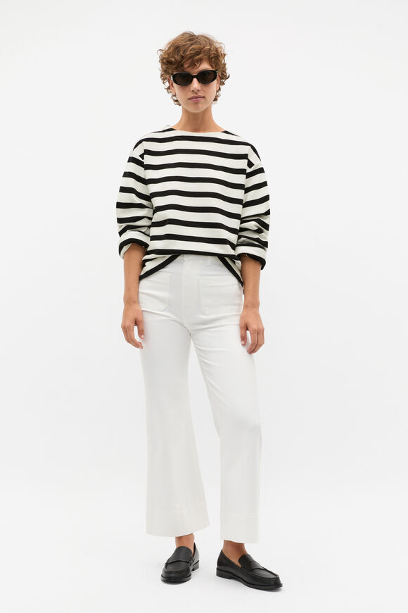 Terry Stripe Top  Black Stripe  hi-res