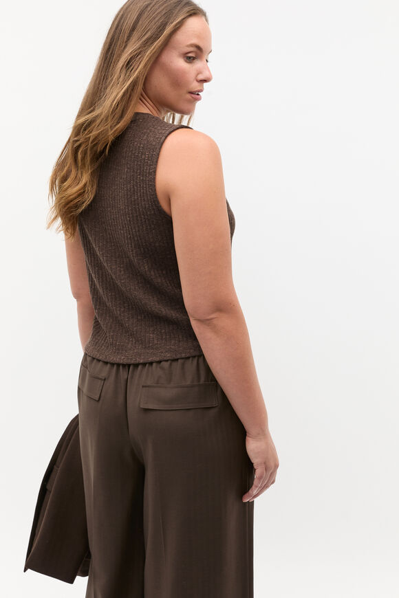 Ribbed Textured Shell Top  Dark Espresso Twist  hi-res