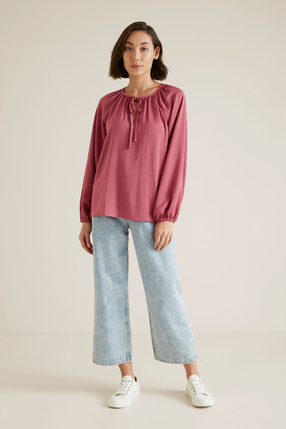 Floaty Blouson Tie Blouse  