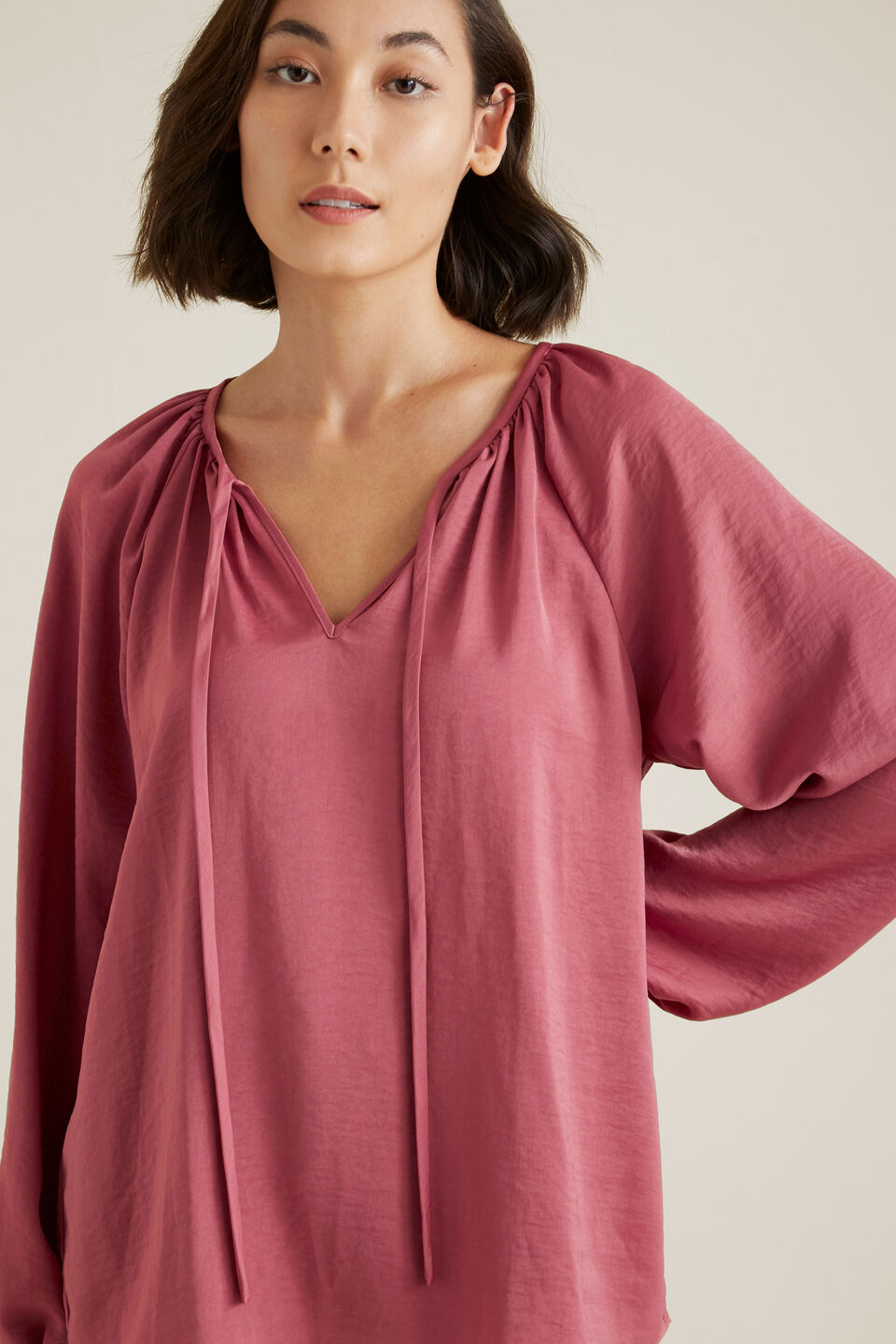 Floaty Blouson Tie Blouse  