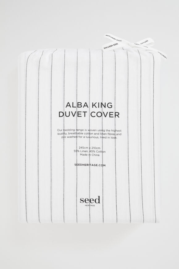 Alba Queen Duvet Cover  Black Stripe  hi-res