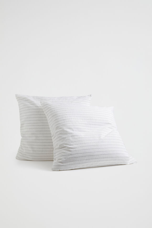 Alba Euro Pillowcase  Black Stripe  hi-res