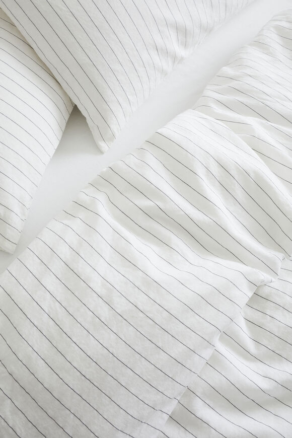 Alba Euro Pillowcase  Black Stripe  hi-res