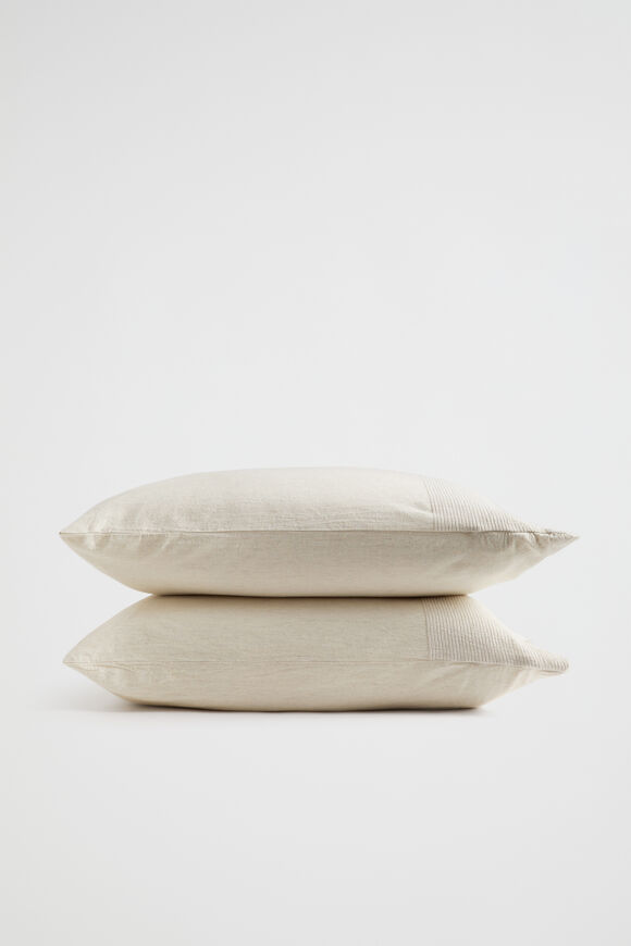 Leon Standard Pillowcase  Natural  hi-res