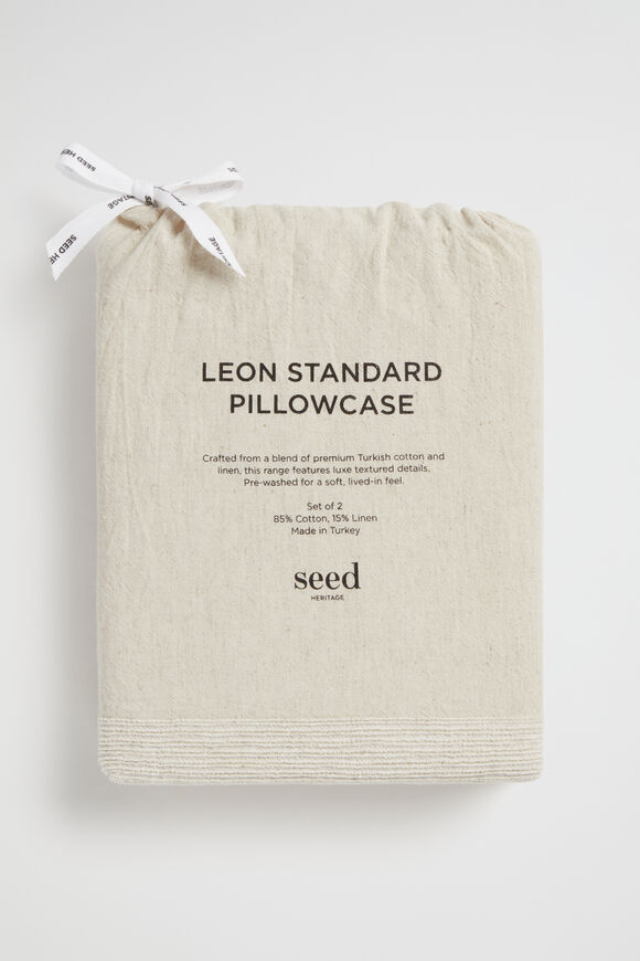 Leon Standard Pillowcase  Natural  hi-res