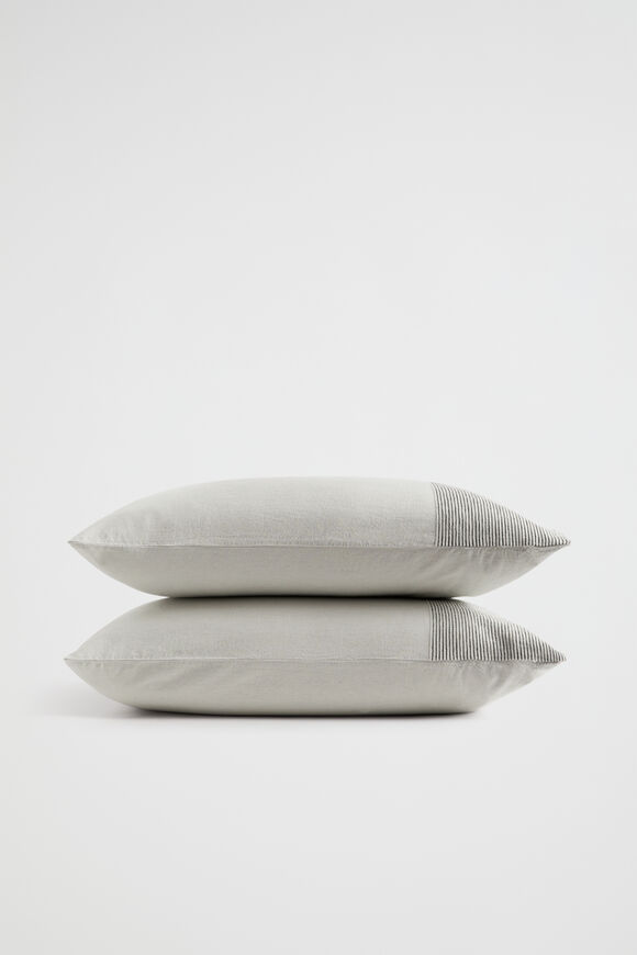 Leon Standard Pillowcase  Silver Grey  hi-res
