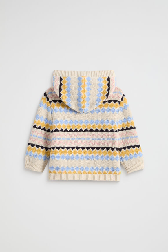 Fairisle Knit Cardigan  Creme  hi-res