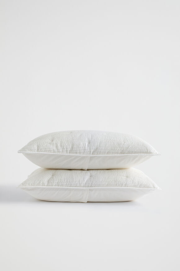 Nia Pleat Standard Pillowcase Set of 2  Cloud Cream  hi-res