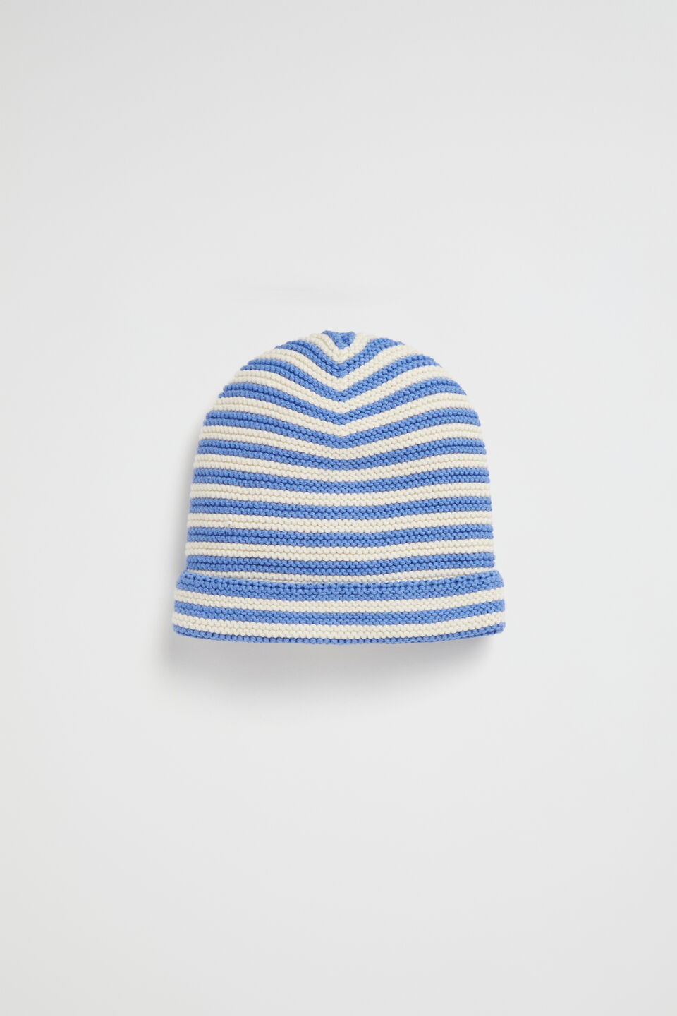 Stripe Knit Beanie  Bright Bluebell