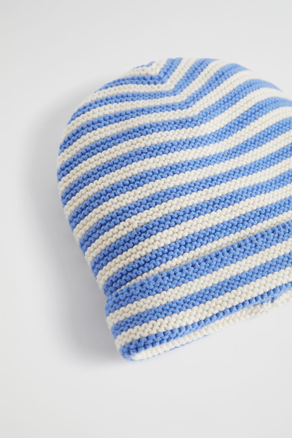 Stripe Knit Beanie  Bright Bluebell