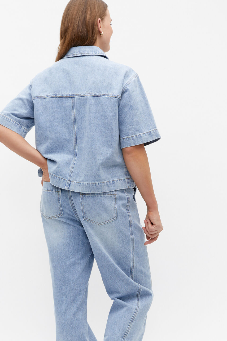 Denim Short Sleeve Shirt  Vintage Wash