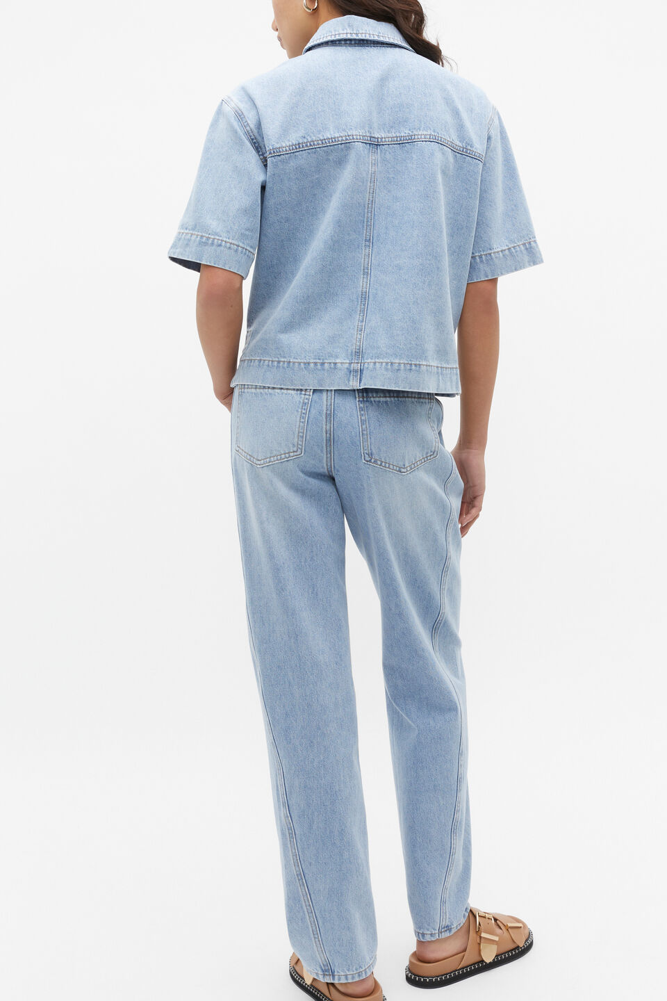 Denim Short Sleeve Shirt  Vintage Wash