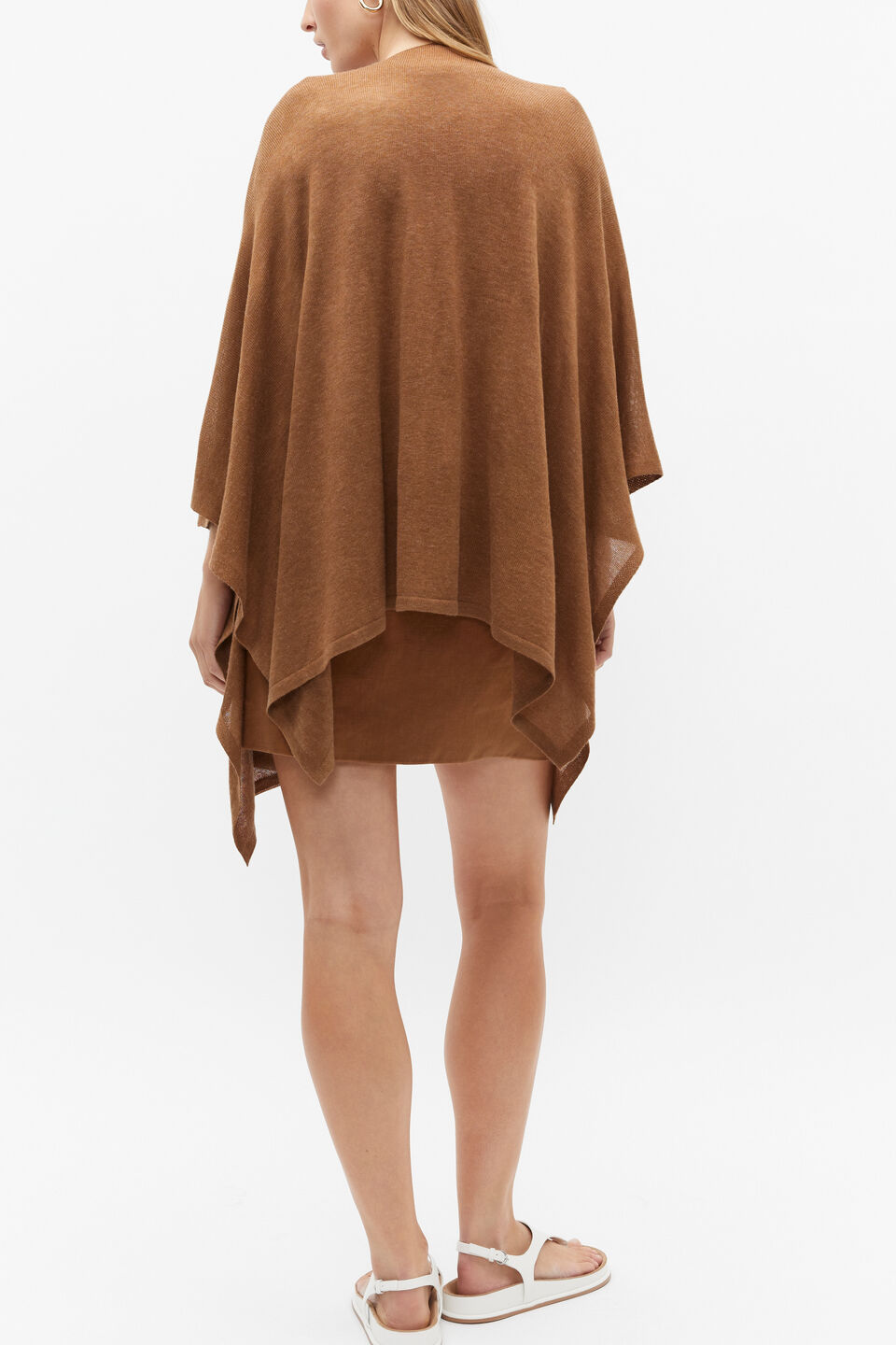 Fine Knit Poncho  Cinnamon Spice