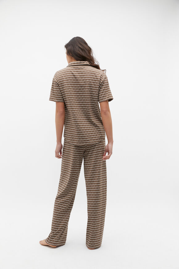 Wave Jersey Top and Pant PJ Set  Affogato Wave  hi-res