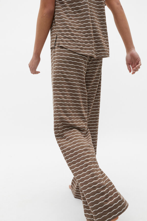 Wave Jersey Top and Pant PJ Set  Affogato Wave  hi-res