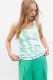 Australian Cotton Rib Tank  Deep Emerald Stripe  hi-res