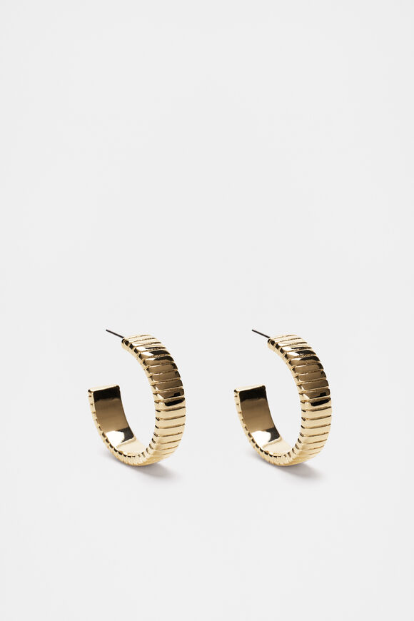 Ribbed Hoop  Gold  hi-res