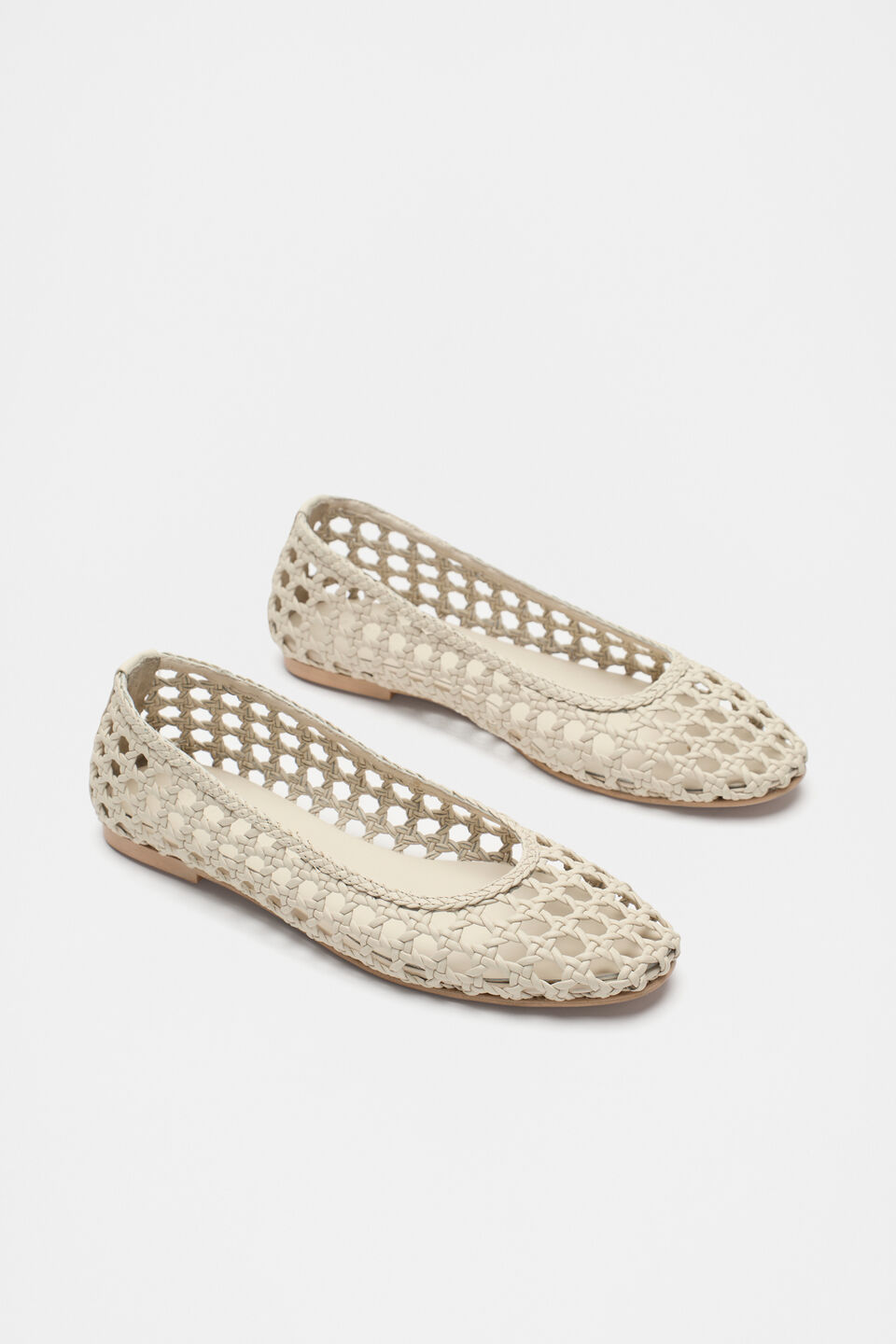 Eve Woven Ballet Flat  Cream