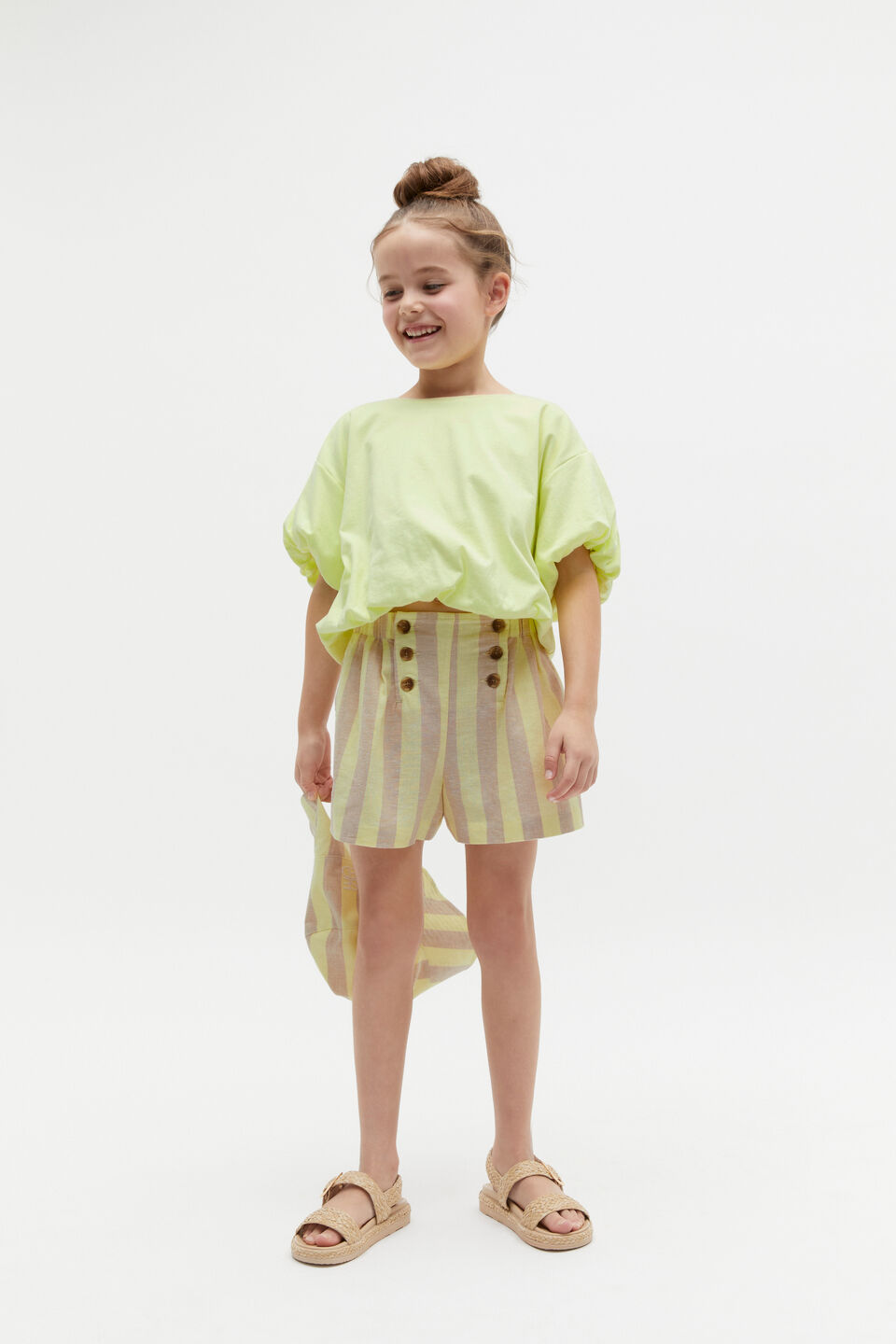 Puff Sleeve Tee  Lemon Sherbet