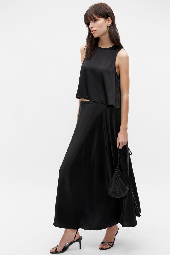 Satin Shell Top  Black  hi-res