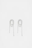 Crystal Looped Earring  Silver  hi-res