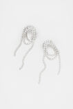 Crystal Looped Earring  Silver  hi-res