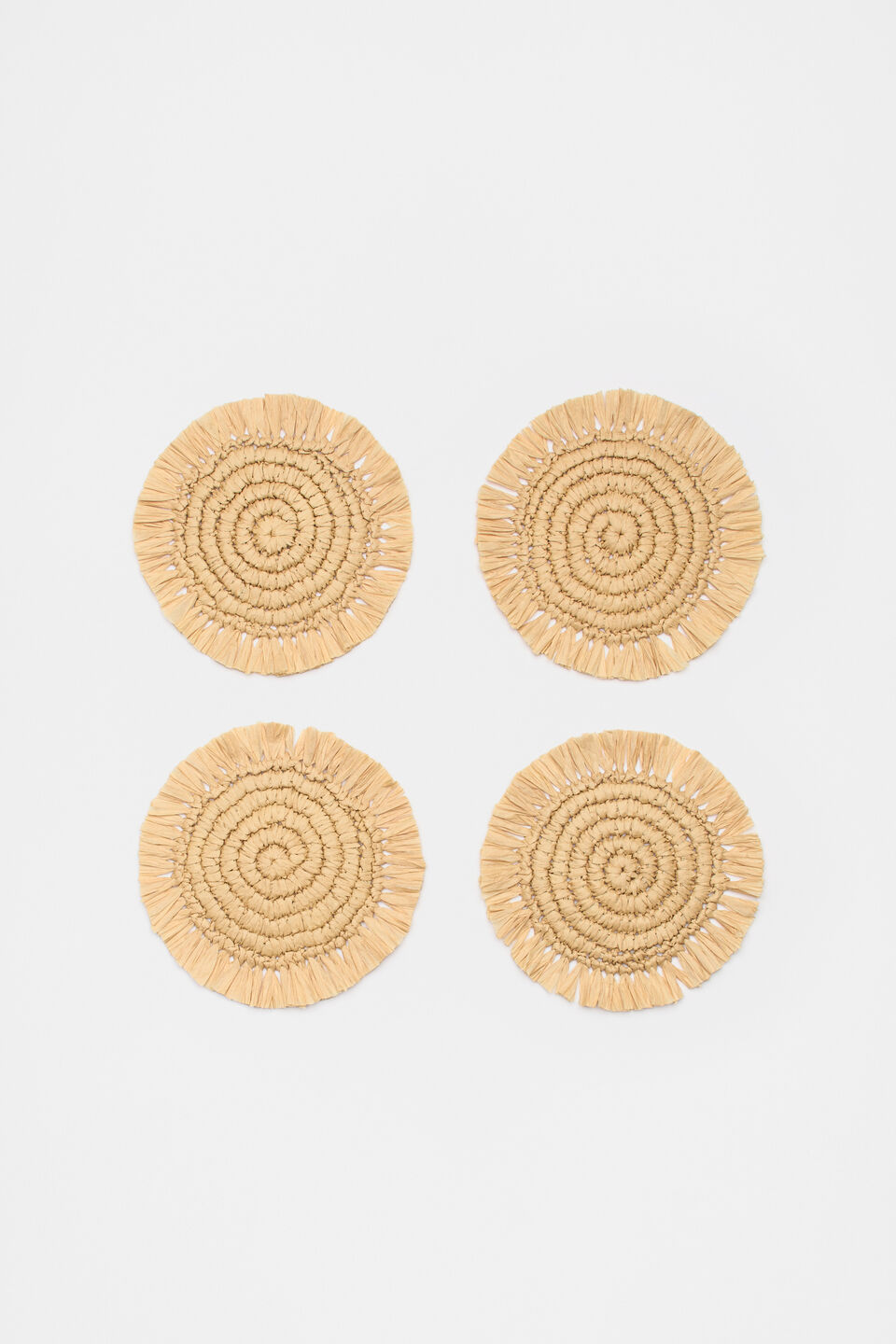 Lucia Woven Coaster Set of 4  Natural