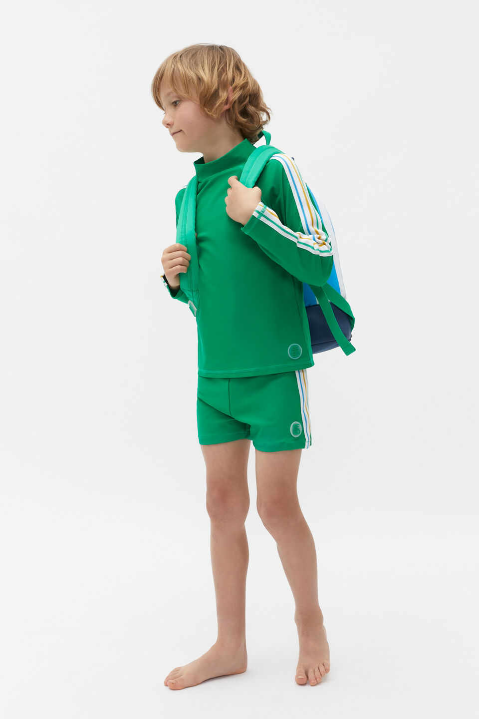 Side Stripe Swim Short  Cove Green