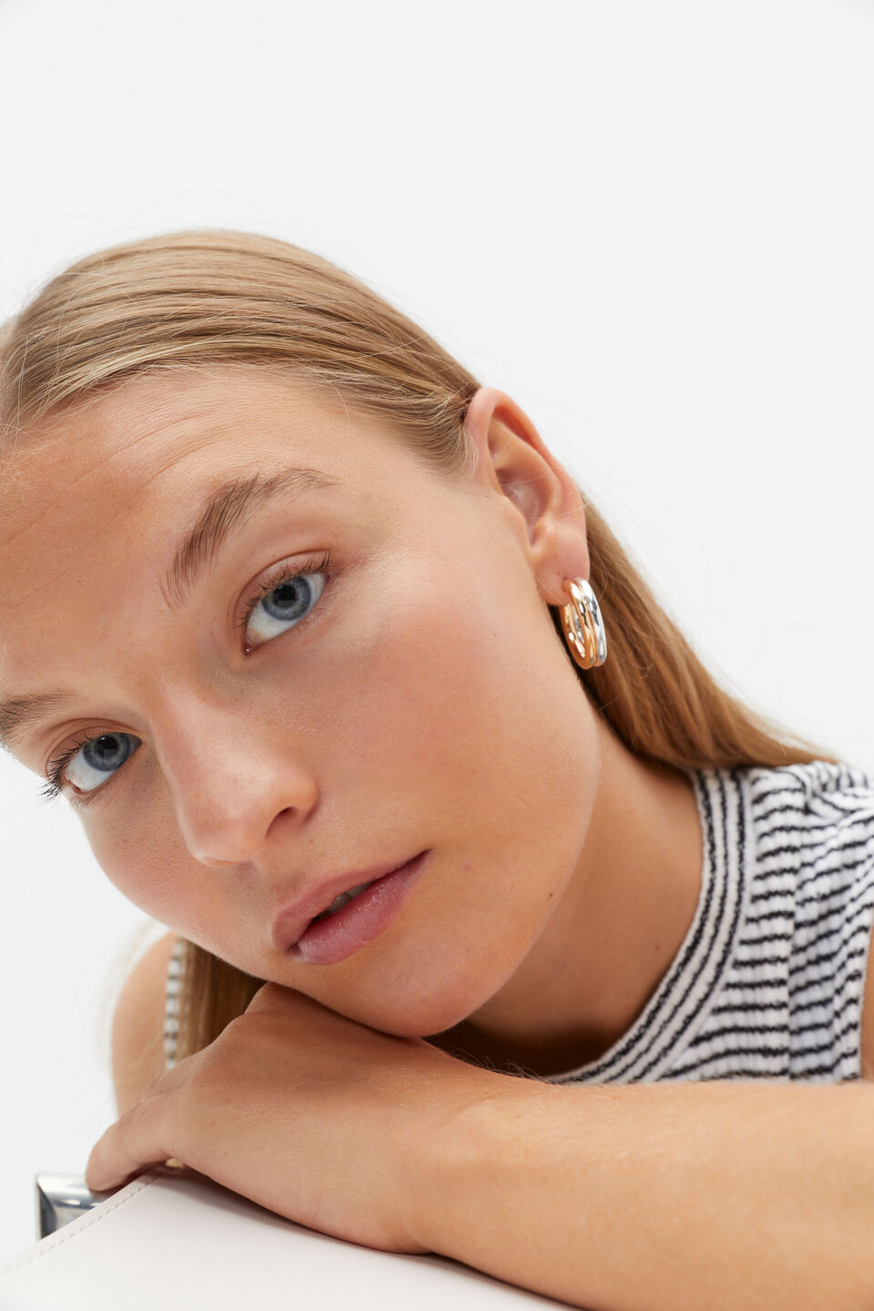 Two Tone Hoop  Gold Silver