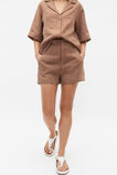 Core Linen Waisted Short  Cinnamon Spice Stripe  hi-res