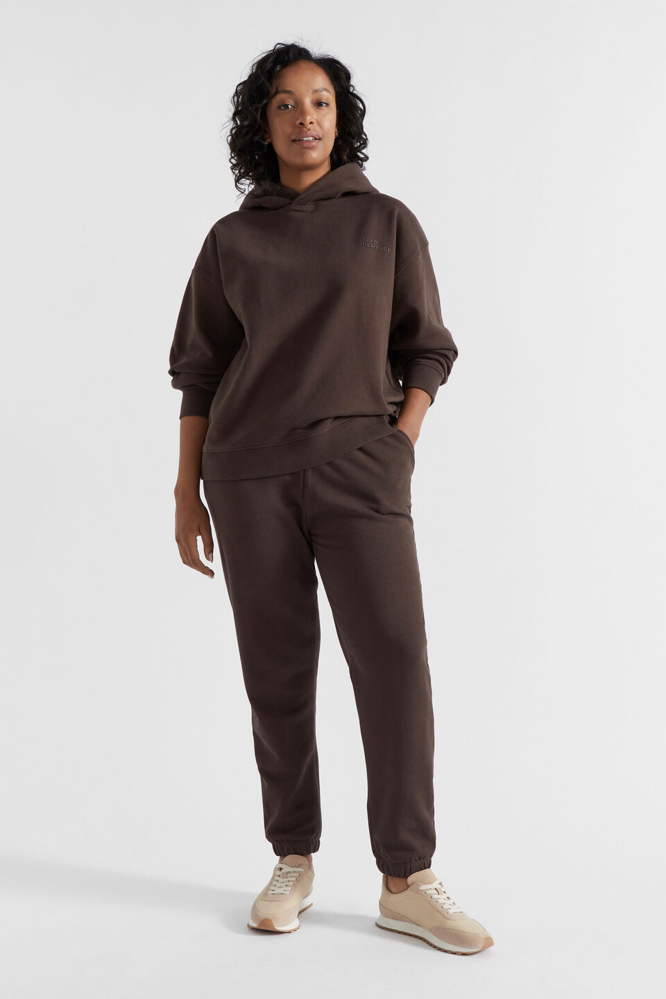 Fleece Boyfriend Hoodie  Dark Espresso