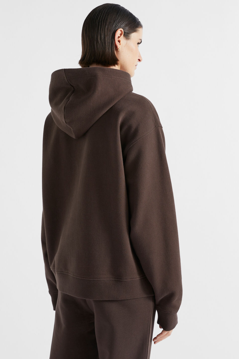 Fleece Boyfriend Hoodie  Dark Espresso