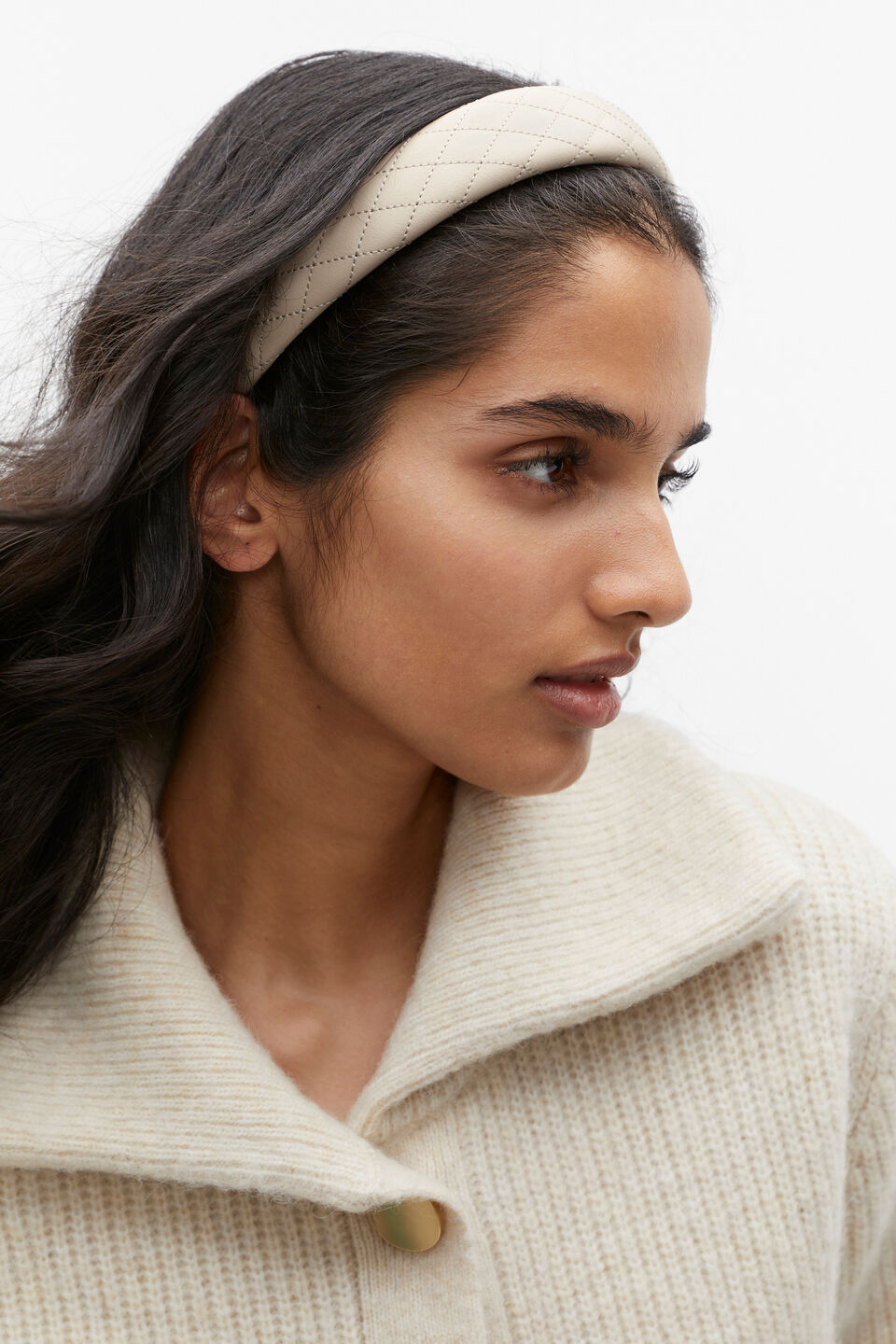 Quilted Headband  Cloud Cream