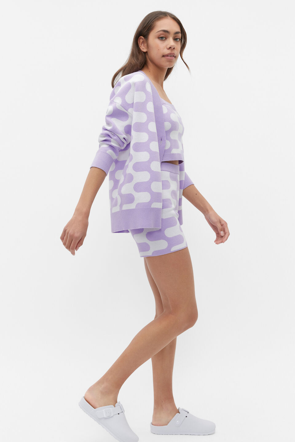 Wavy Knit Cardigan  Amethyst